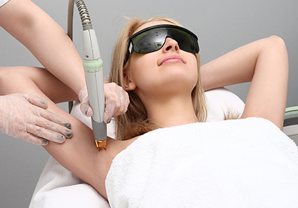 Woman receiving Laser Hair Removal