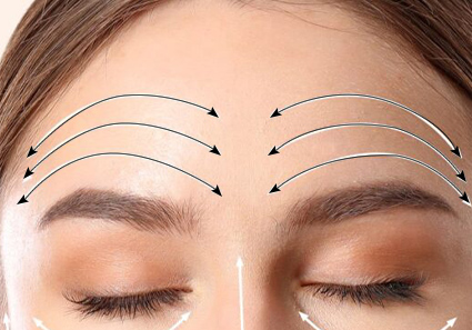 woman forehead target area