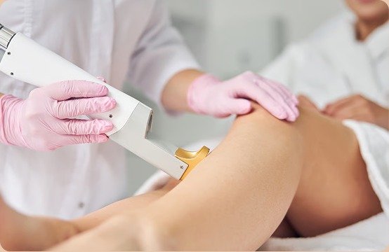 Laser treatment in progress
